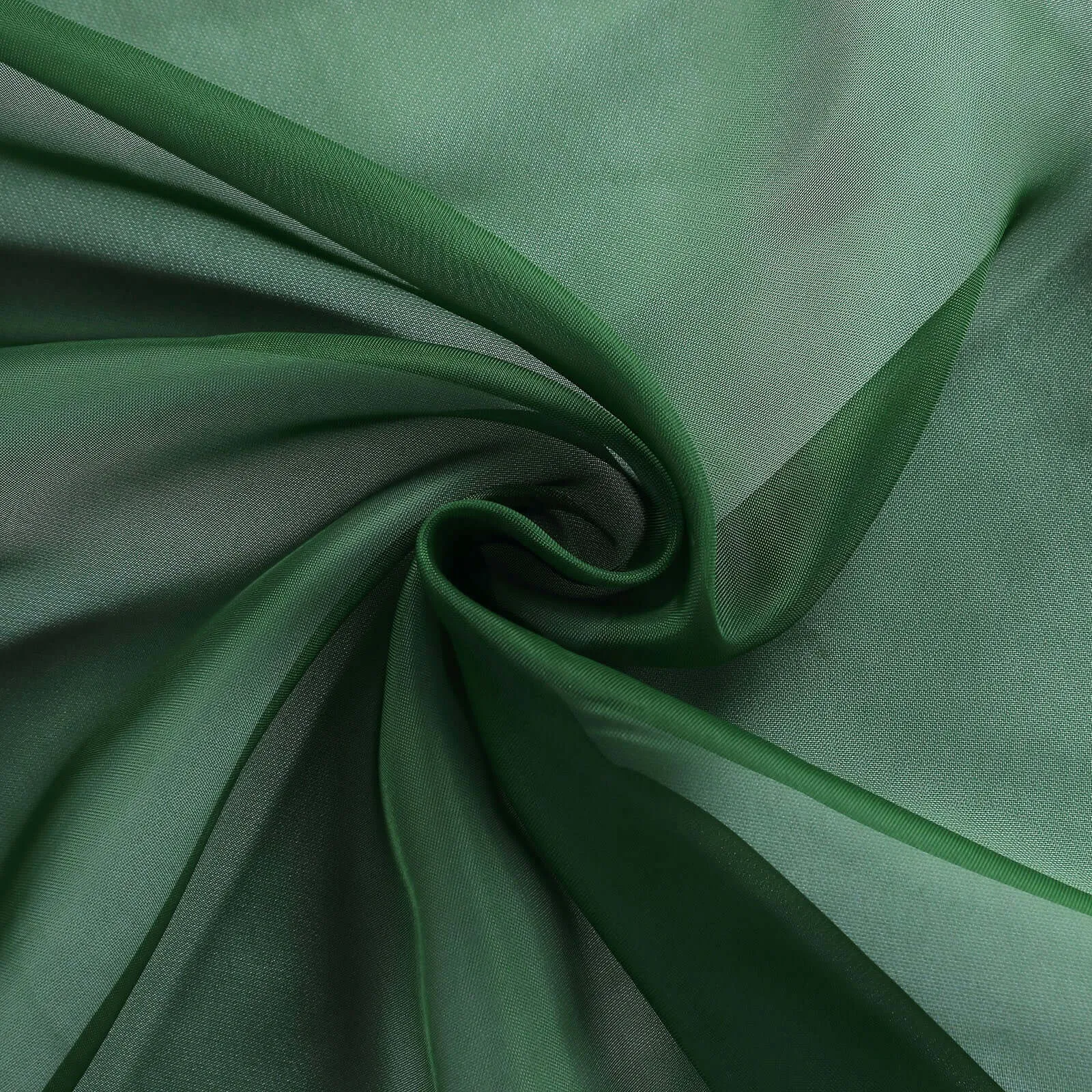 1 Set Hunter Emerald Green Chiffon Hoods With Ruffles Willow Chiffon Chair Sashes