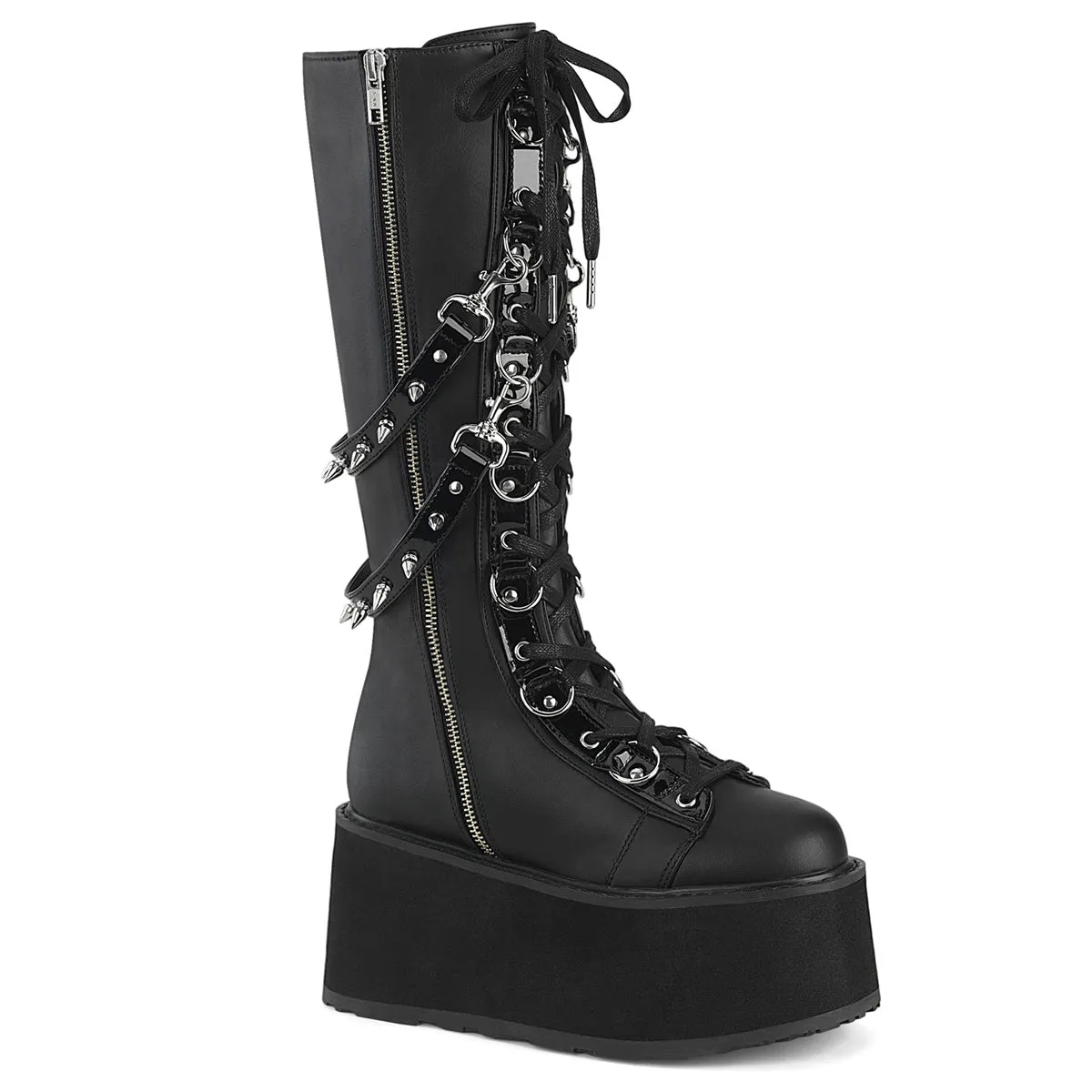 3 Inch Platform DAMNED-220 Black Vegan Leather