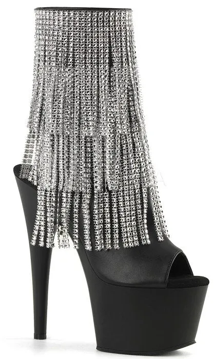 7" Heel Open Toe Ankle Fringed Boot (ADORE-1024RSF)