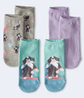 Aeropostale Womens' Surfing Dog Ankle Sock 3-Pack -  - Size One Size - Cotton - Teen Fashion & Clothing Grey