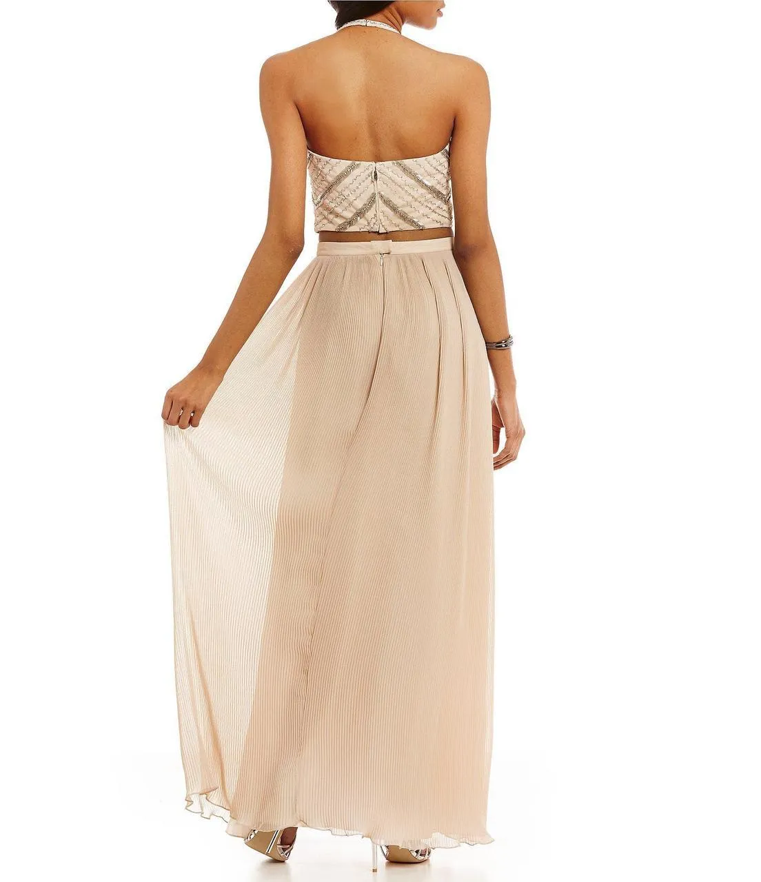 Aidan Mattox - Halter Neck Two-Piece Long Dress MN1E200716