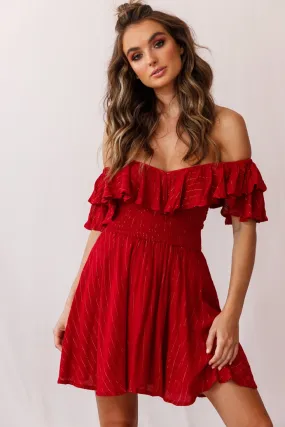 Akira Chiffon Dinner Date Dress Red