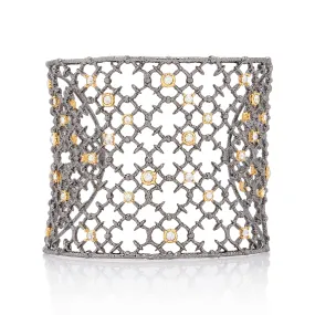 Alexis Bittar Crystal Studded Spur Lace Cuff Bracelet (SHF-22226)