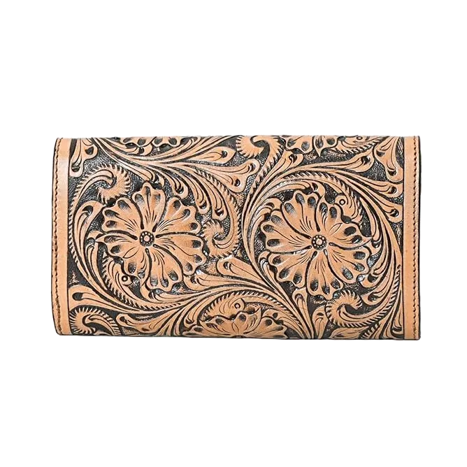 American Darling Floral Tooled Aztec Leather Handbag Purse ADBG772