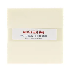 American Made Brand Cotton Solids Cream Charm Pack