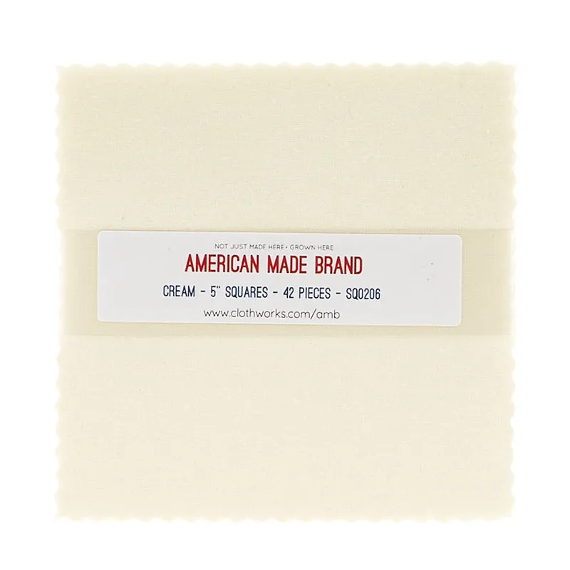 American Made Brand Cotton Solids Cream Charm Pack