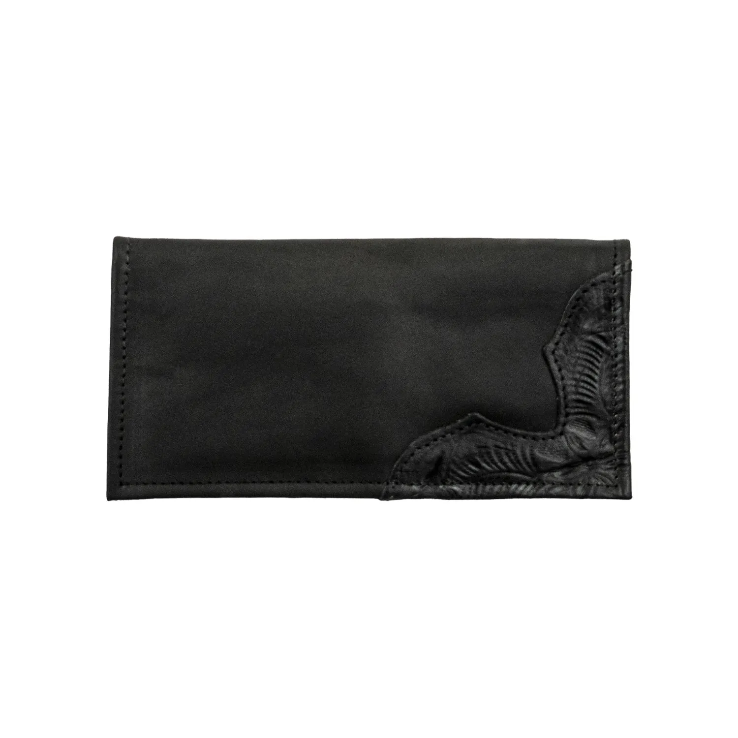 American West Mens Waxed Black Leather Rodeo Wallet