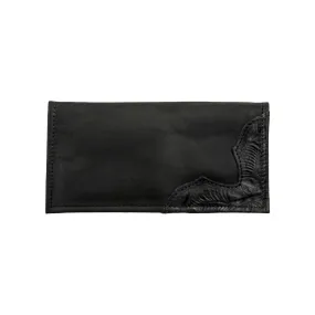 American West Mens Waxed Black Leather Rodeo Wallet