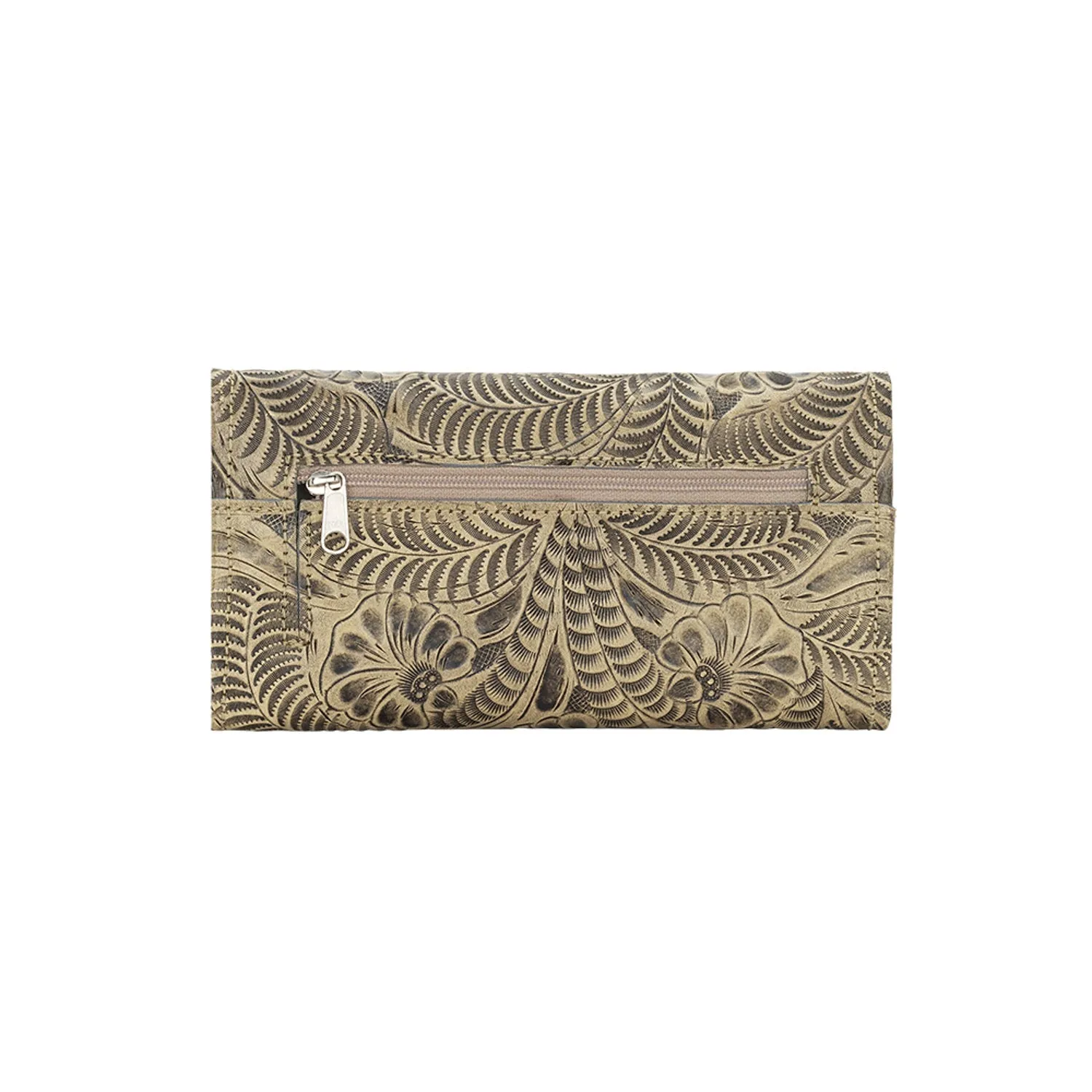 American West Womens 7.5x4in Sand Leather Trifold Wallet