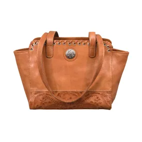 American West Womens Harvest Moon 11in CC Natural Tan Leather Handbag Bag