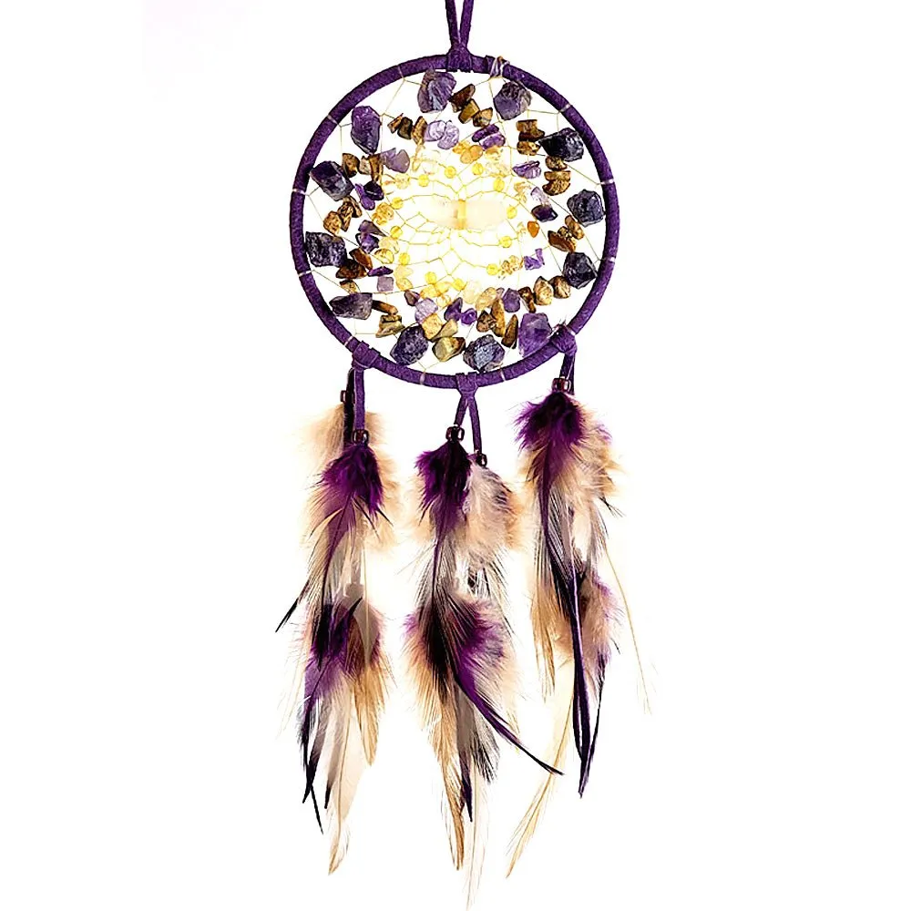 Amethyst Gemstone Medley Vision Seeker Dreamcatcher 4"