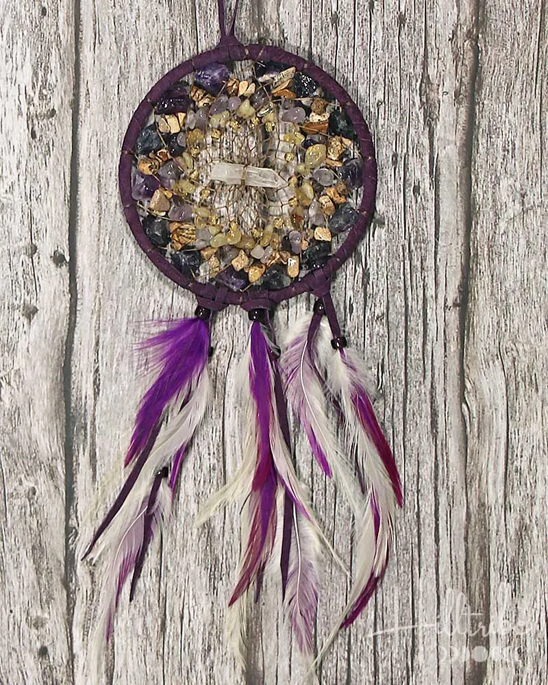 Amethyst Gemstone Medley Vision Seeker Dreamcatcher 4"