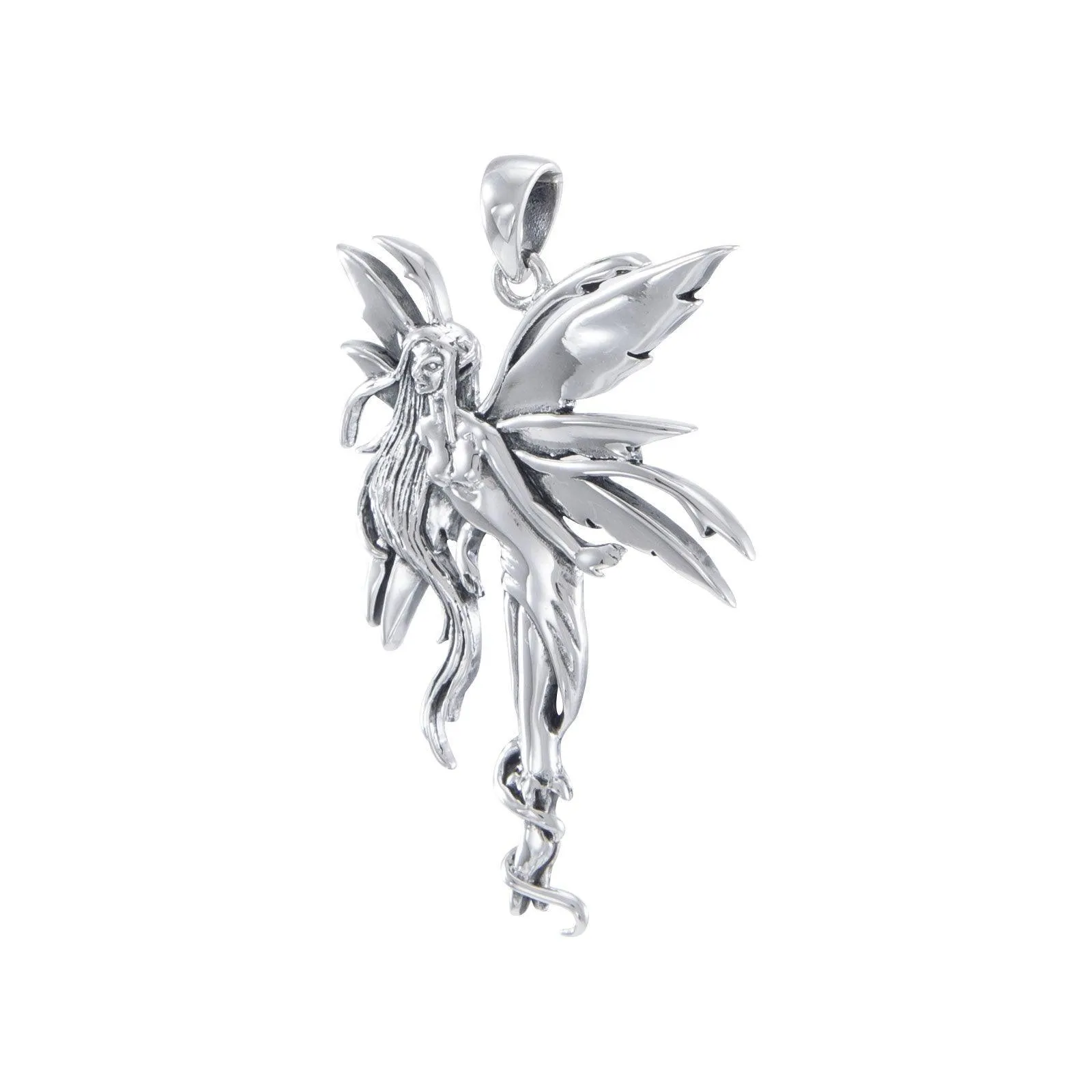 Amy Brown Firefly Fairy Silver Pendant with Chain Set TSE749