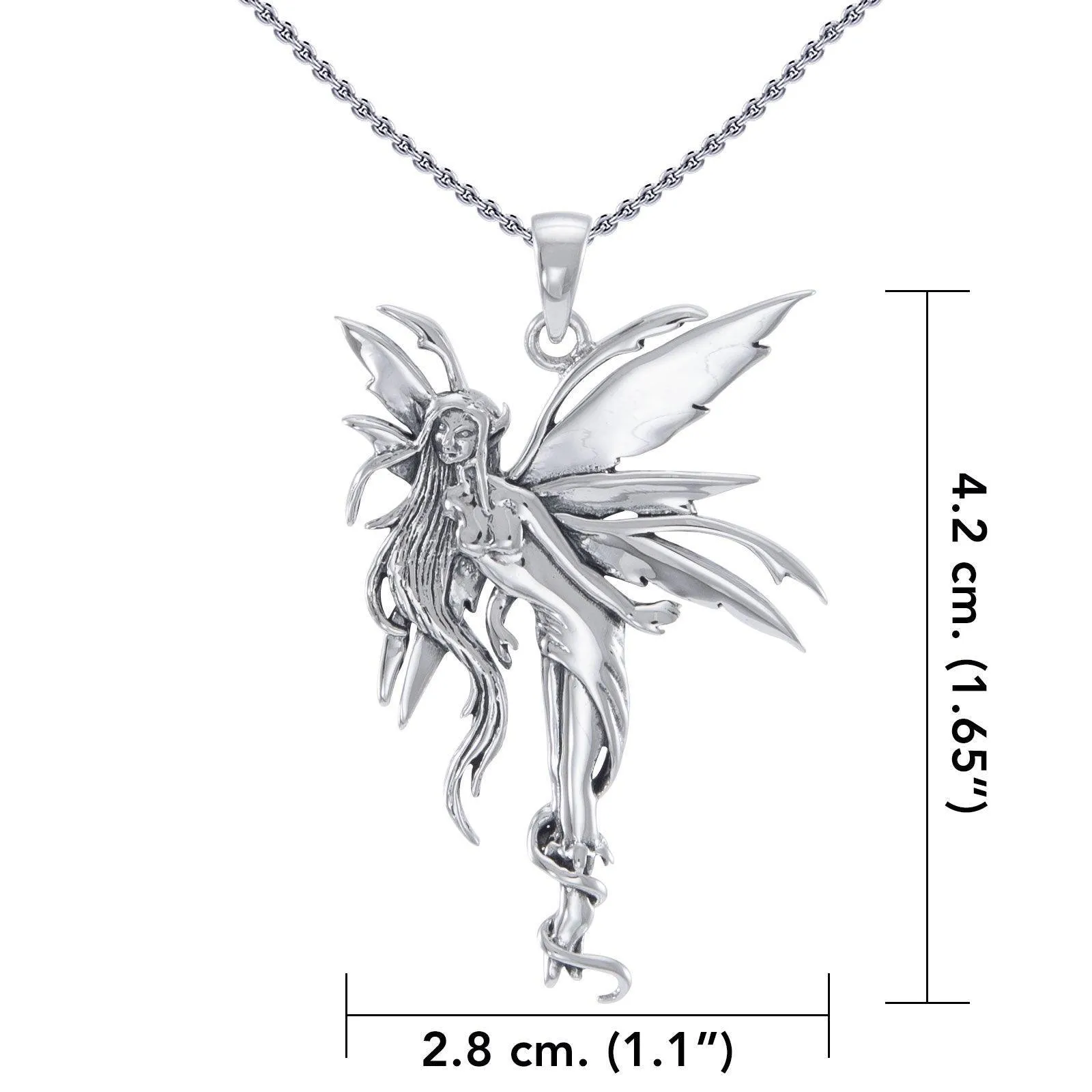 Amy Brown Firefly Fairy Silver Pendant with Chain Set TSE749