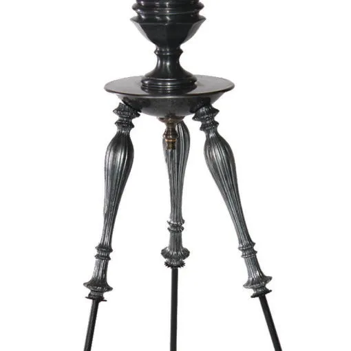 Annika Tripod Floor Lamp, Pewter Finish, Five-Arm Chandelier Insert by Luna Bella