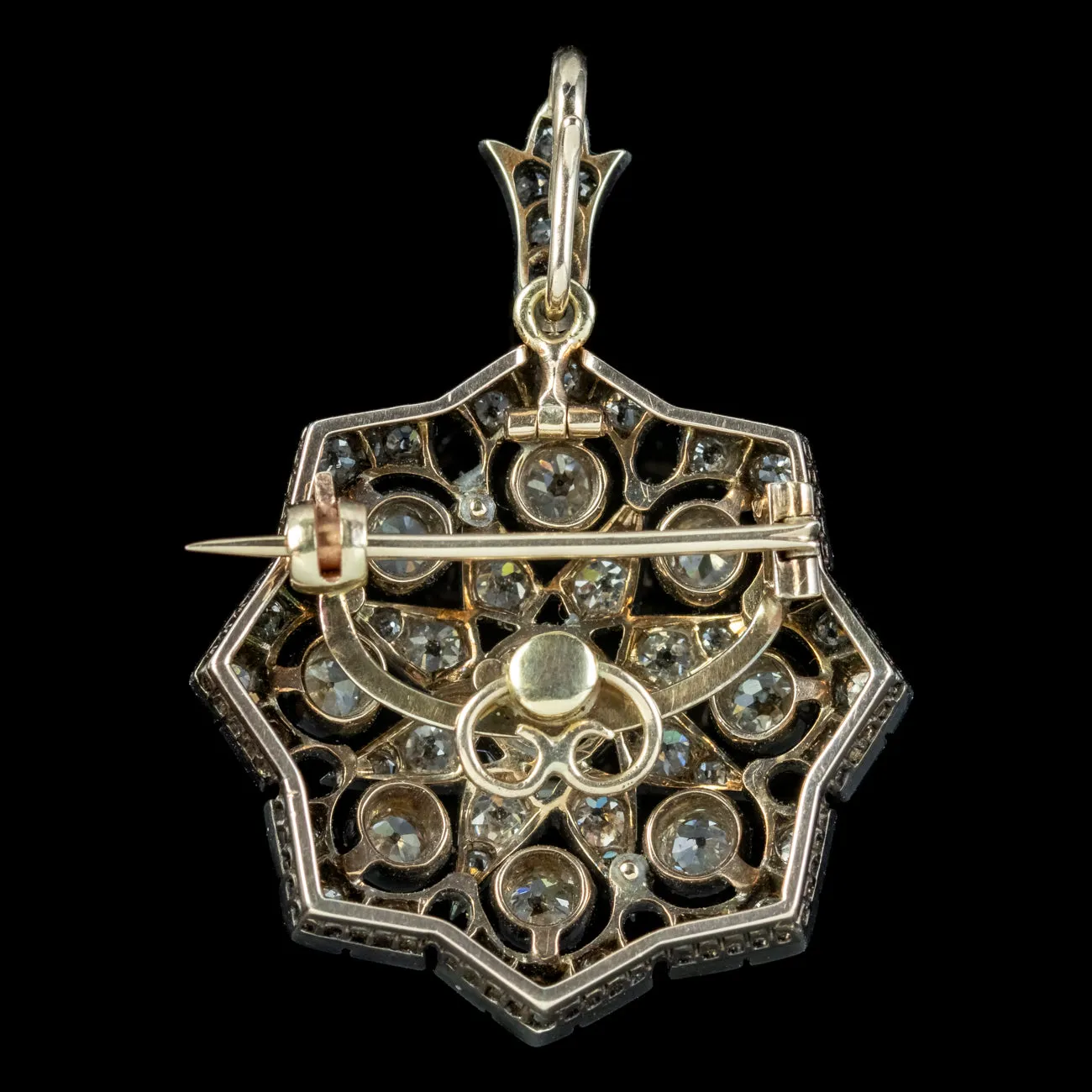 Antique Edwardian Diamond Star Pendant 5ct Of Diamond With Box