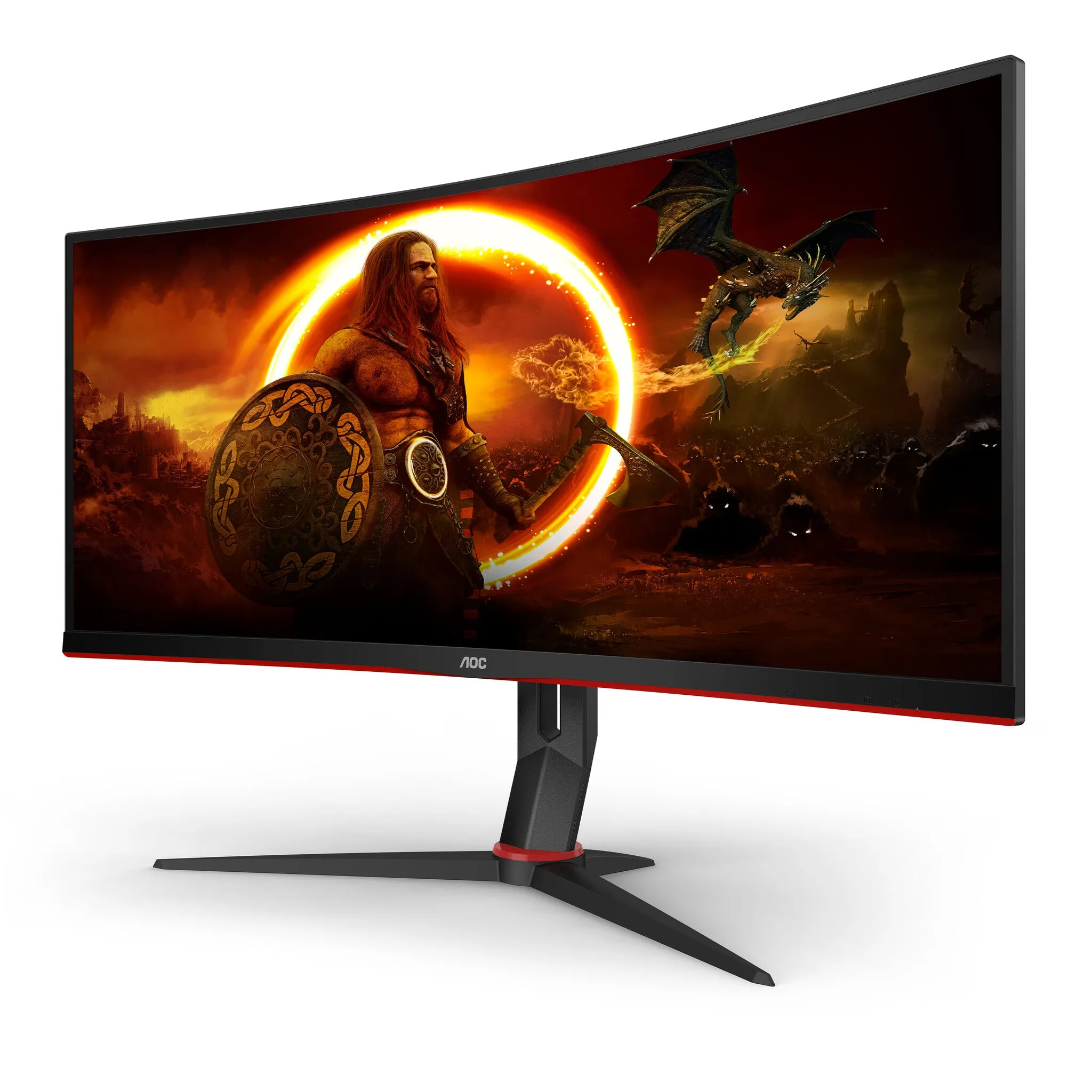 AOC G2 CU34G2/BK LED display 86.4 cm (34") 3440 x 1440 pixels Quad HD Black, Red