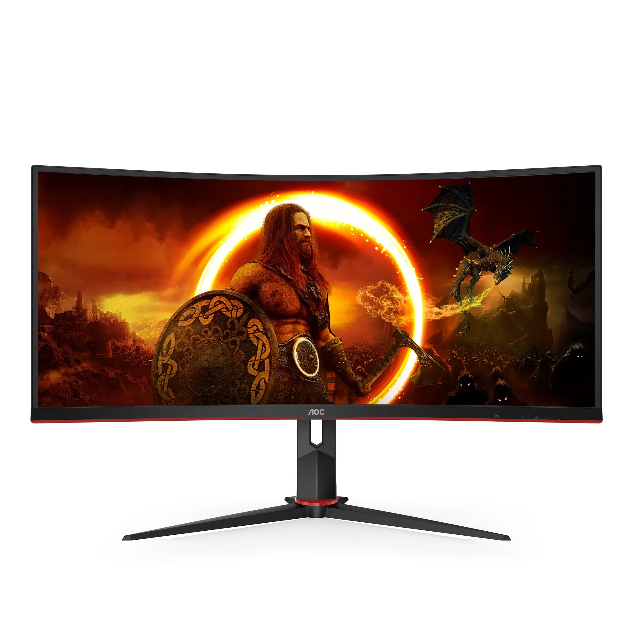 AOC G2 CU34G2/BK LED display 86.4 cm (34") 3440 x 1440 pixels Quad HD Black, Red