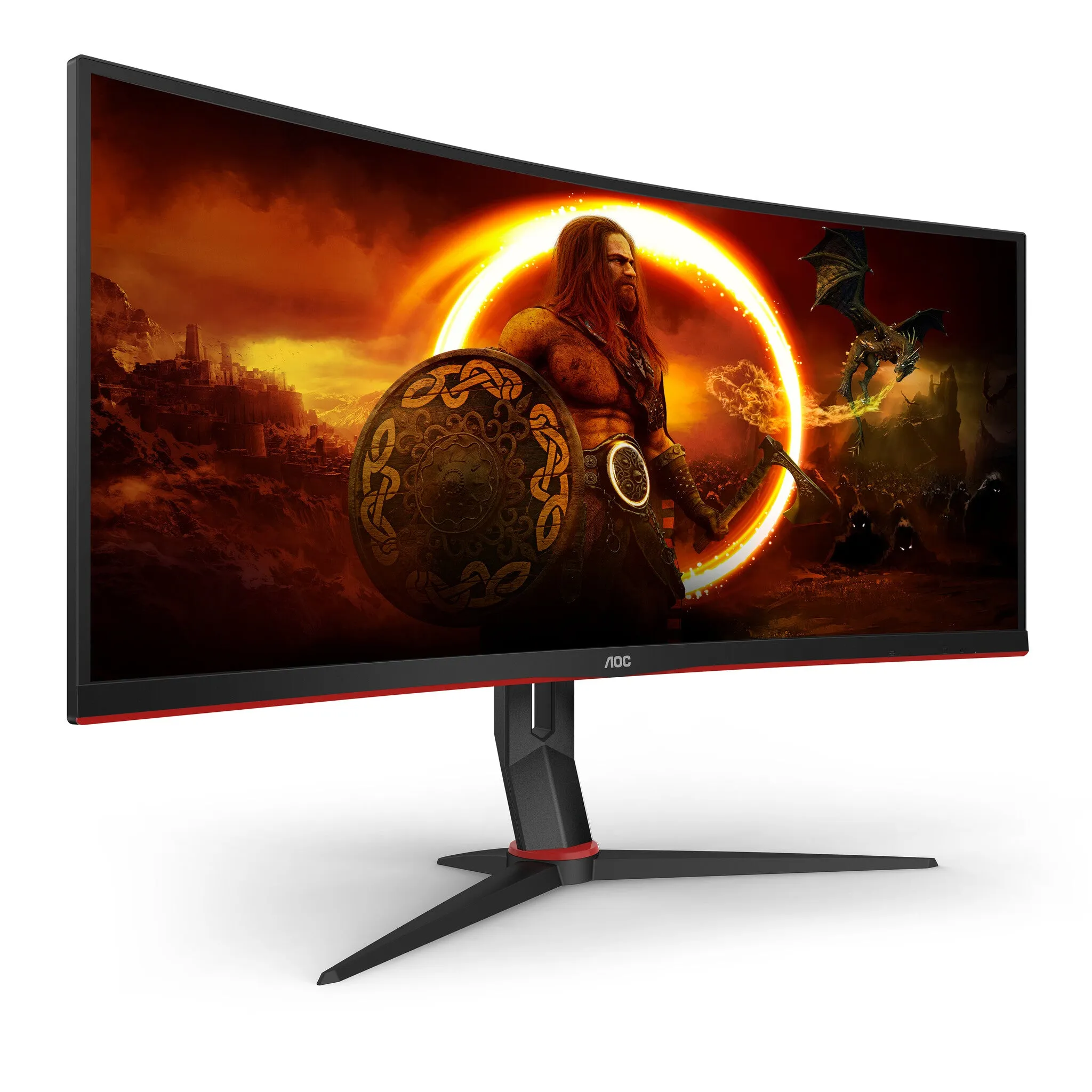 AOC G2 CU34G2/BK LED display 86.4 cm (34") 3440 x 1440 pixels Quad HD Black, Red