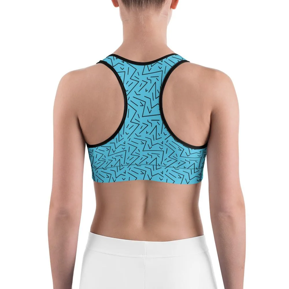 Aqua Black Line Sports Bra