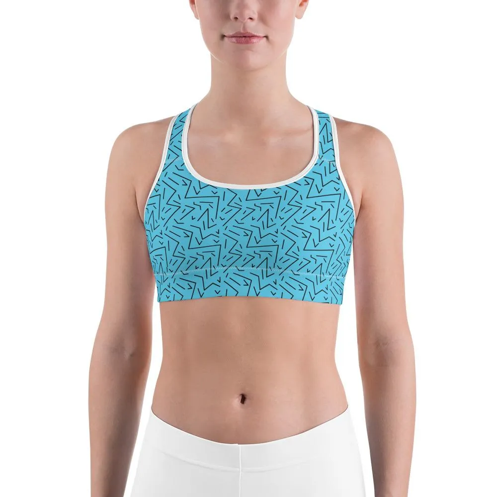 Aqua Black Line Sports Bra