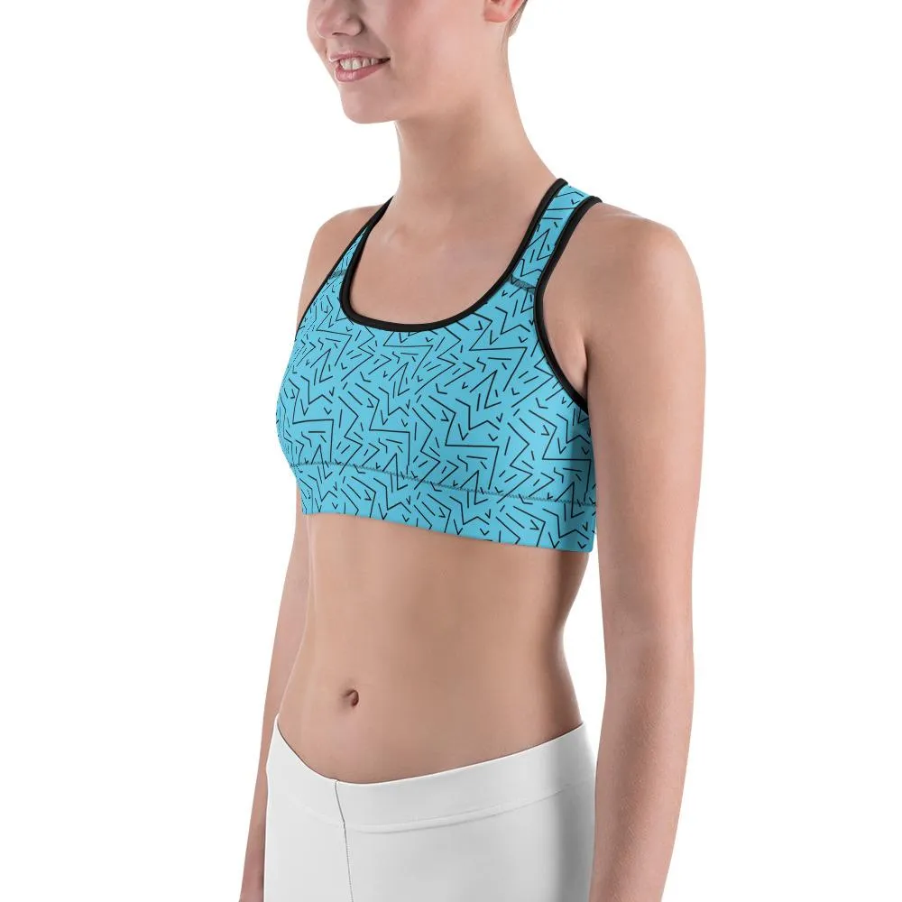 Aqua Black Line Sports Bra