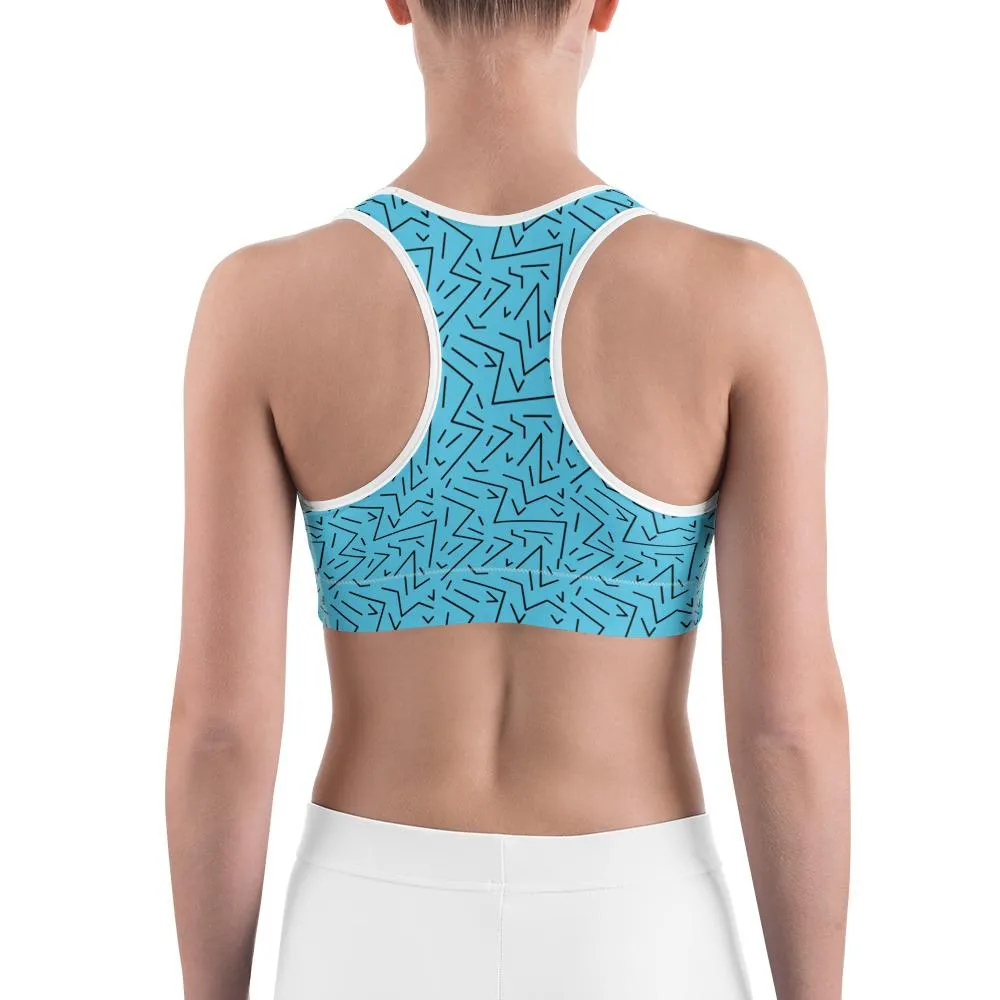 Aqua Black Line Sports Bra