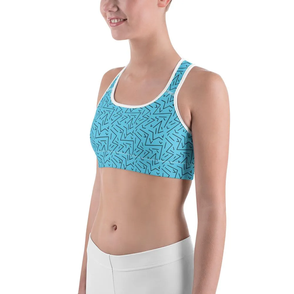 Aqua Black Line Sports Bra