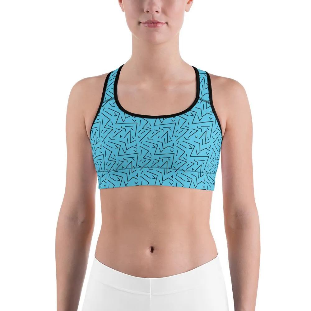 Aqua Black Line Sports Bra