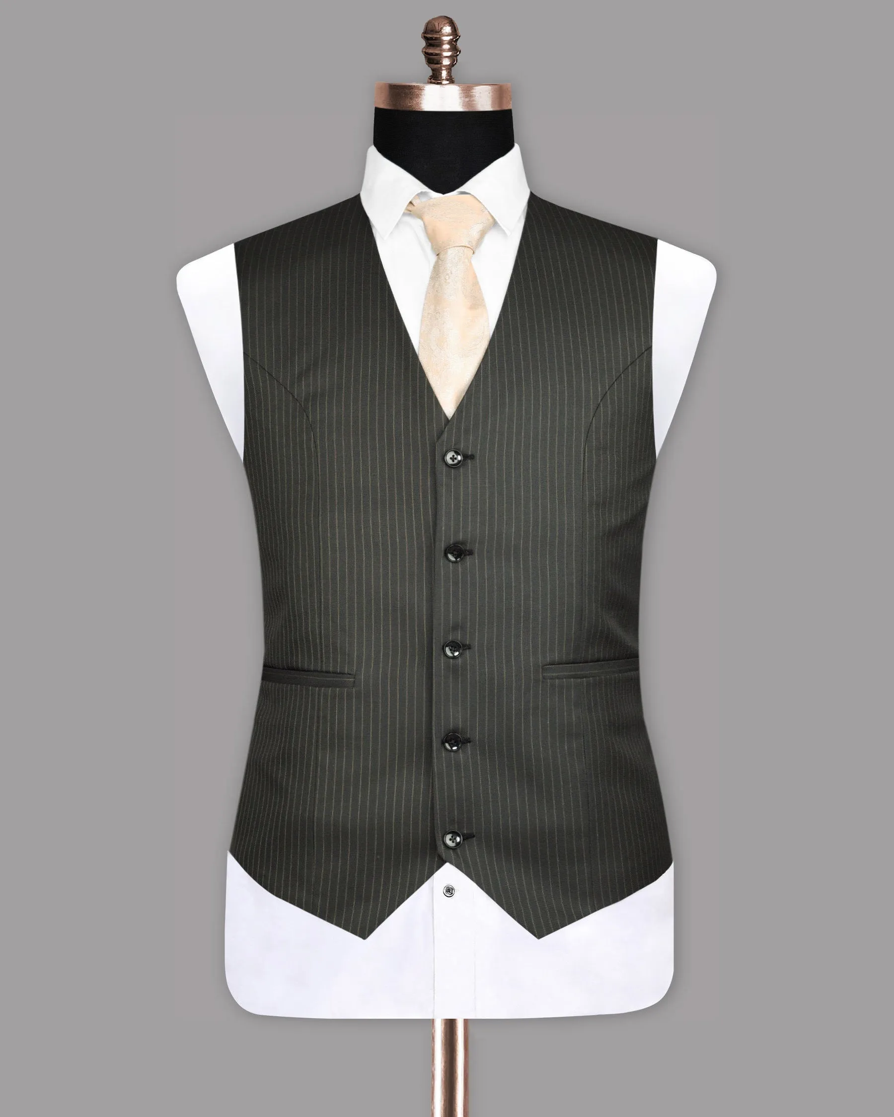 Armadillo Gray Striped Waistcoat