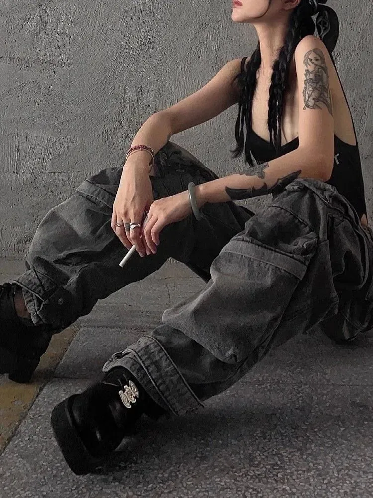 Baggy Halloween Cyber Goth Y2K Pants