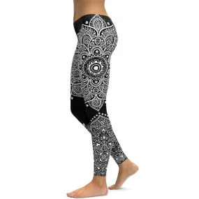 B&W Mandala Leggings