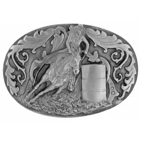 Barrel Racer Belt Buckle - Bourbon Cowgirl