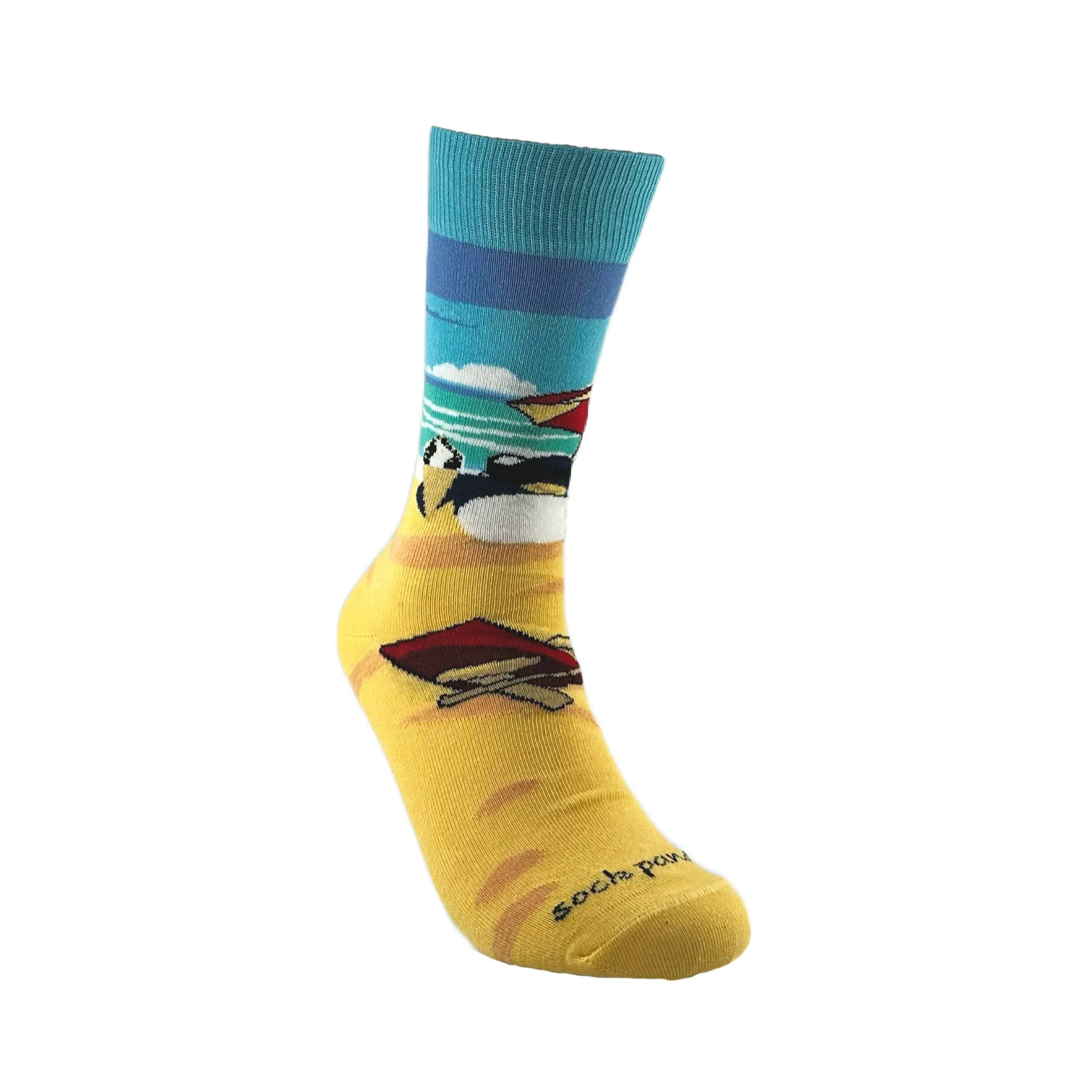 Beach Penguin Socks from the Sock Panda (Adult Medium - Women's Shoe Sizes 5-10)