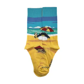 Beach Penguin Socks from the Sock Panda (Adult Medium - Women's Shoe Sizes 5-10)