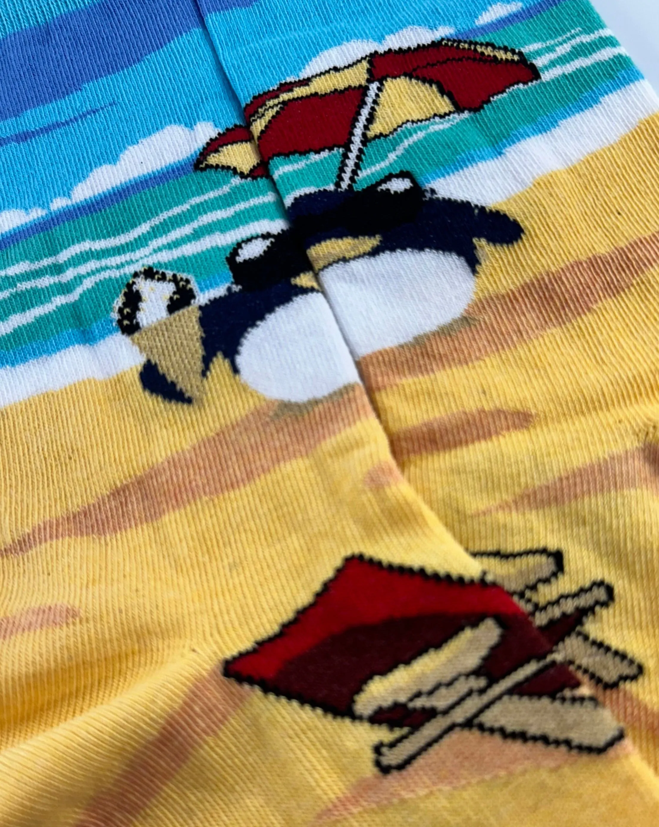 Beach Penguin Socks from the Sock Panda (Adult Medium - Women's Shoe Sizes 5-10)