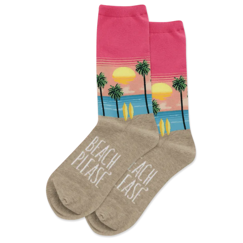 Beach Please Women's Crew Sock