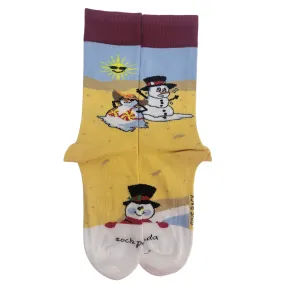 Beach Snowmen Socks from the Sock Panda (Adult Medium - Women's Shoe Sizes 5-10)