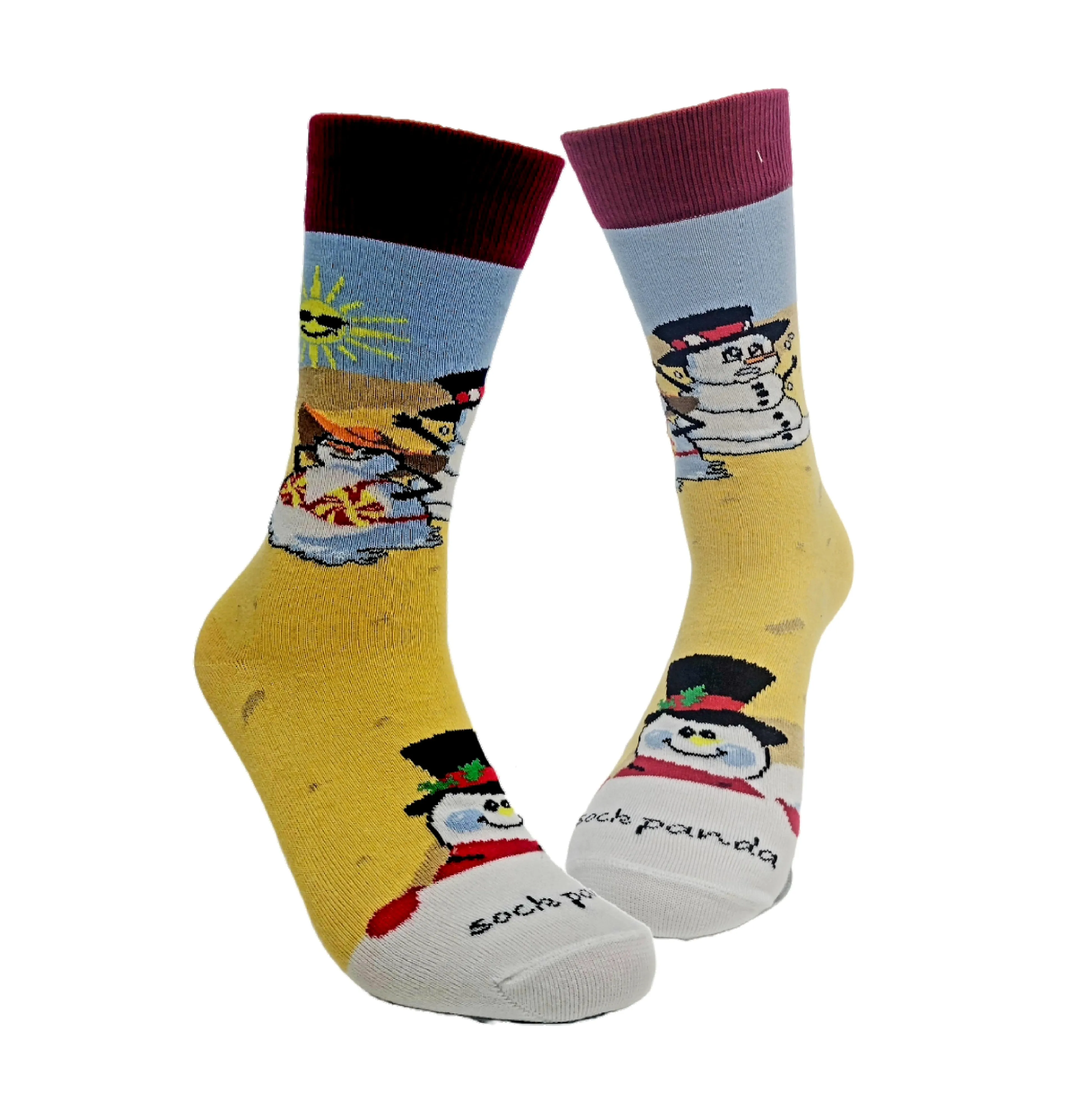 Beach Snowmen Socks from the Sock Panda (Adult Medium - Women's Shoe Sizes 5-10)