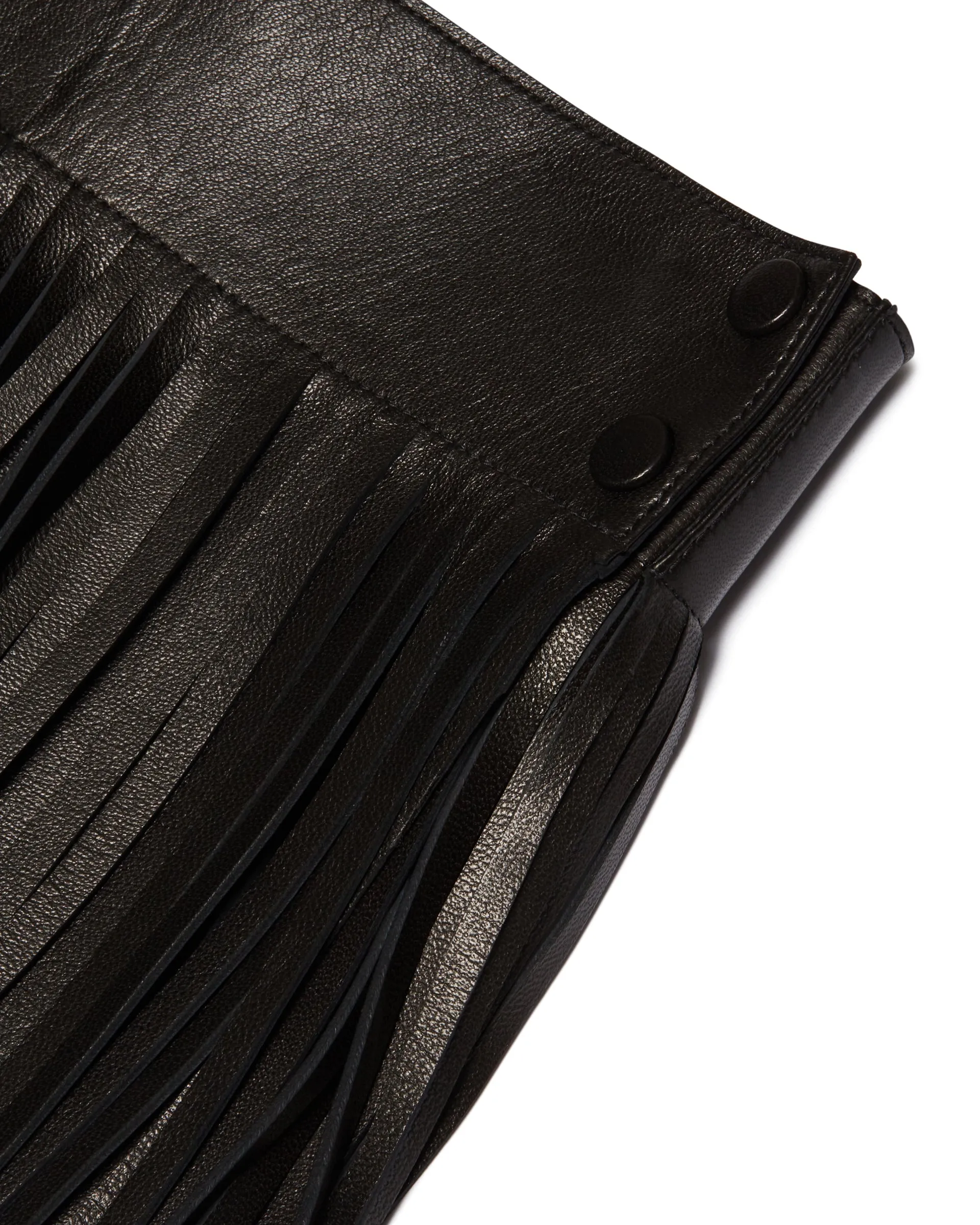 Black Fringed Leather Belt