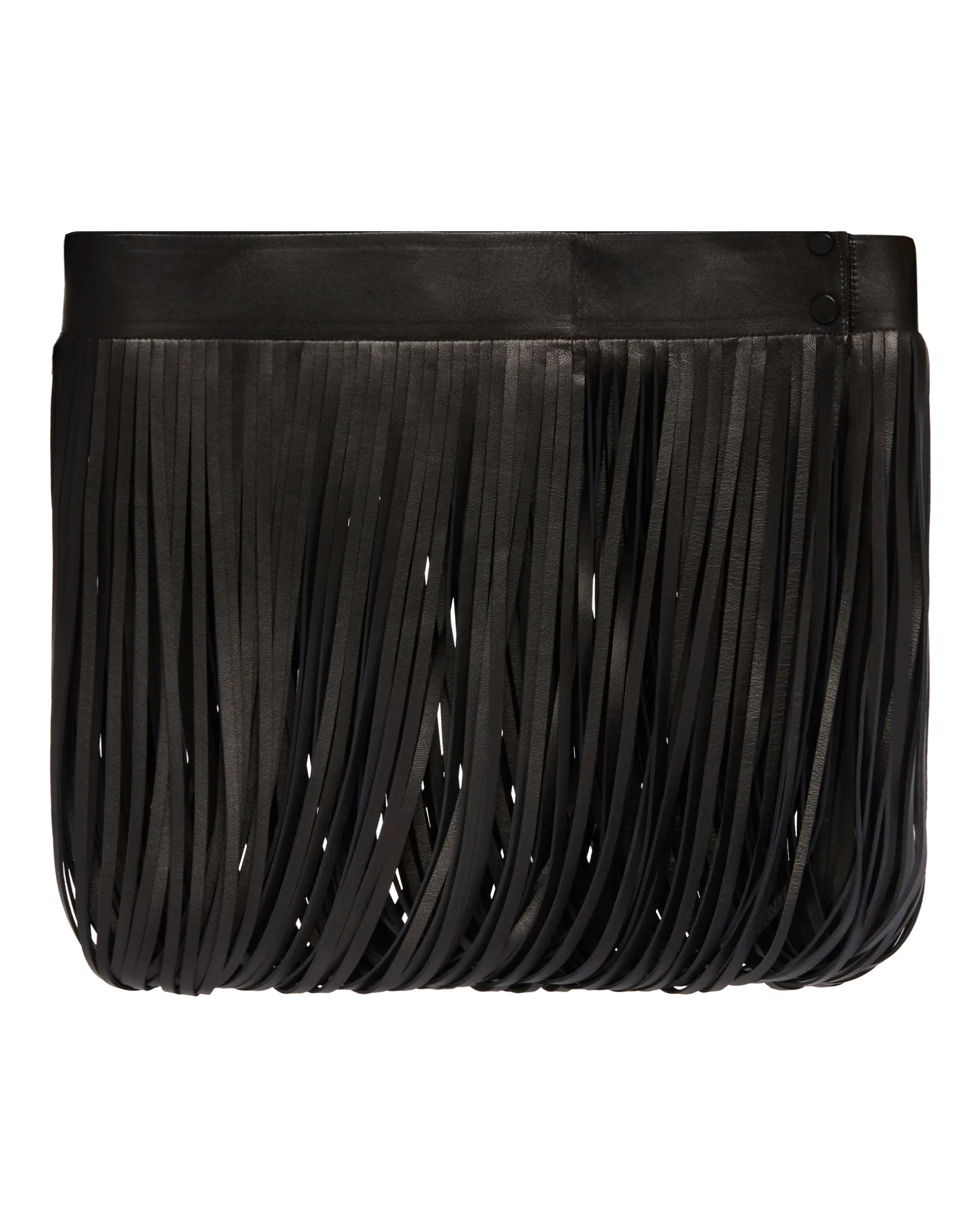 Black Fringed Leather Belt