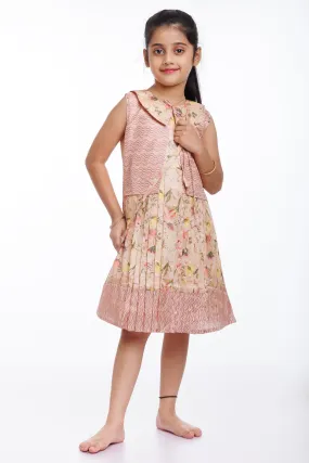 Blooming Comfort: Girls' Cotton Garden Party Frock