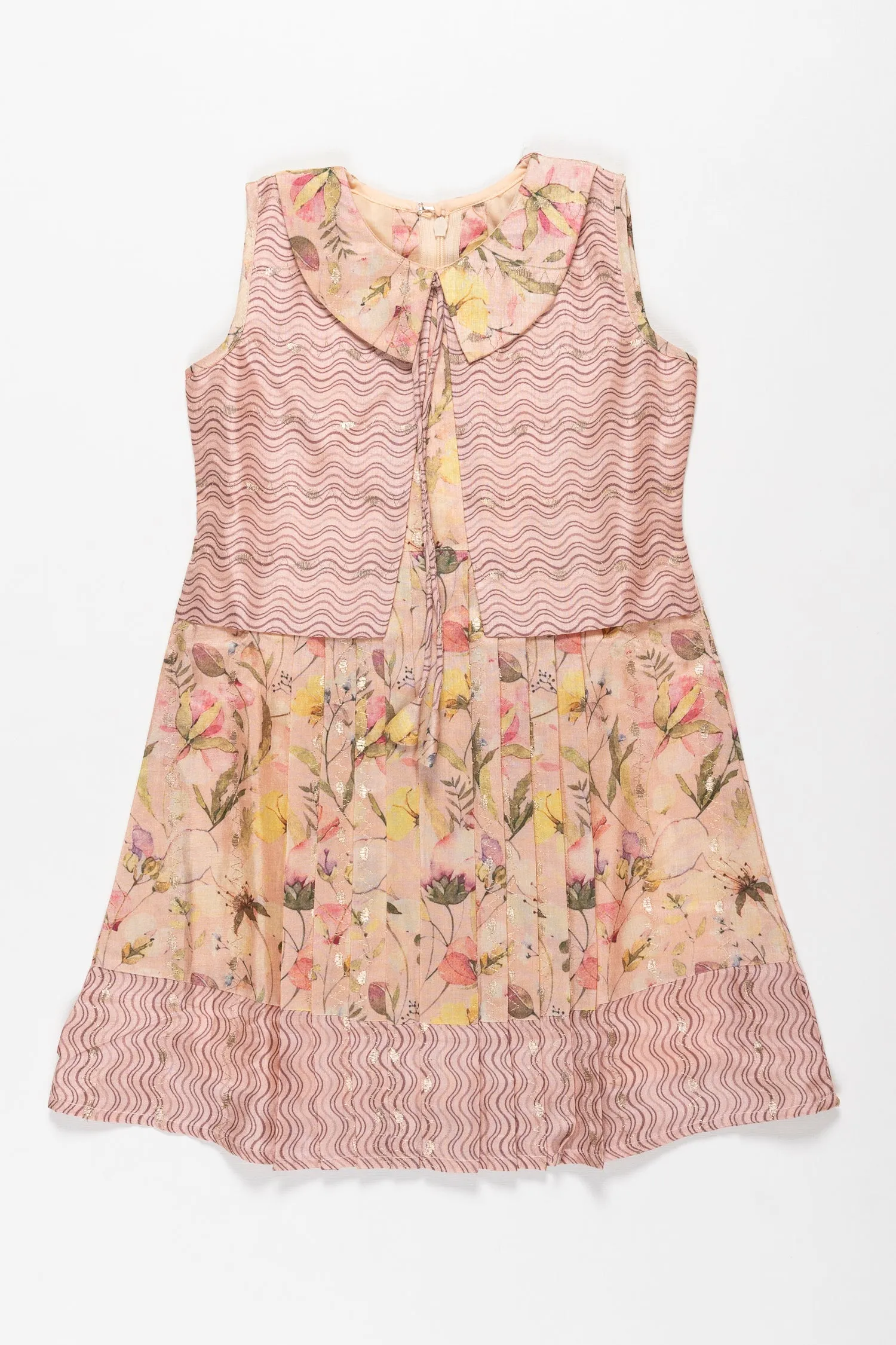 Blooming Comfort: Girls' Cotton Garden Party Frock