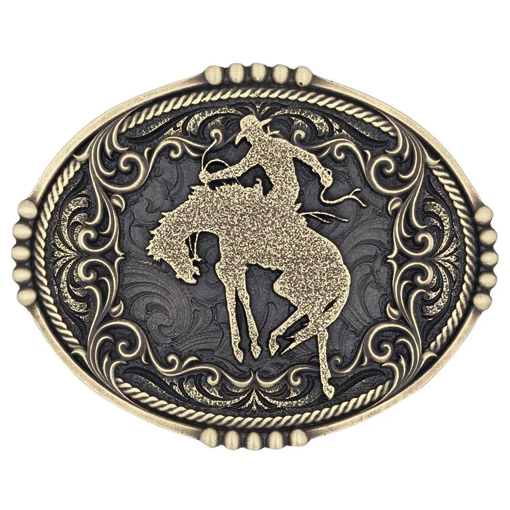 Bucking Bronc Attitude Belt Buckle by Montana Silversmiths