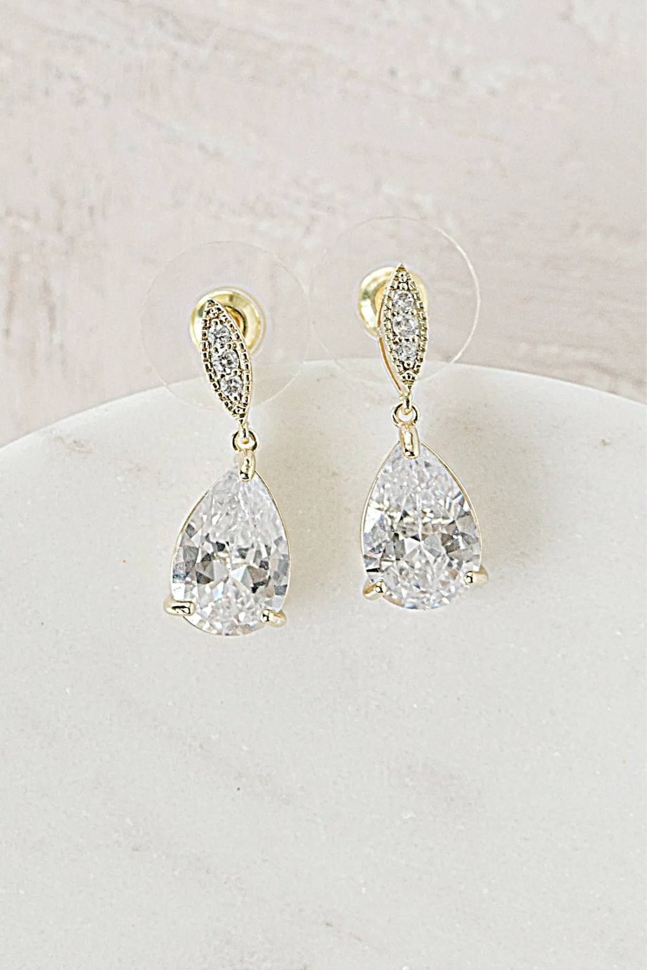 CAMILLE Simulated Diamond Drop Earrings and Necklace Set