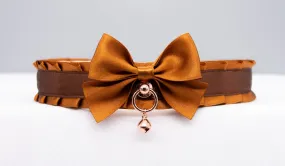 Caramel, Chocolate and Rose Gold Pet Play Collar