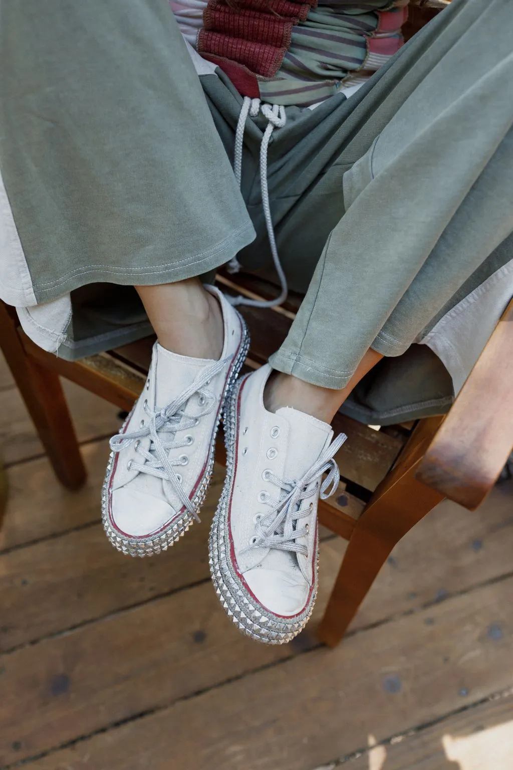 Chantel Studded Sneaker - Beige