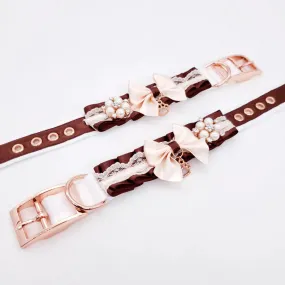 Chocolate and Cream Puppy Rose Gold BDSM Cuffs