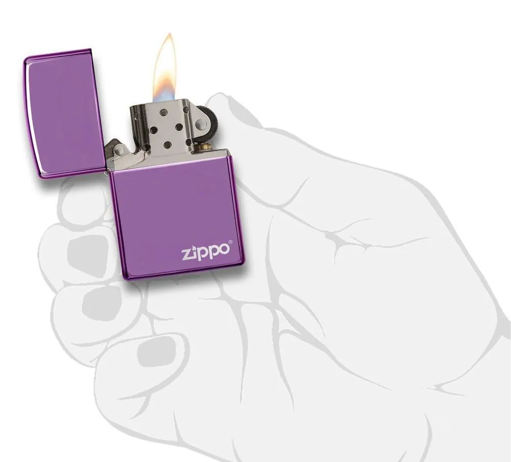 Classic High Polish Purple Zippo Logo