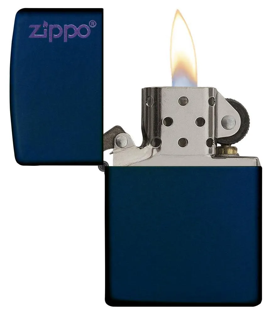 Classic Navy Matte Zippo Logo